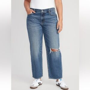 Old Navy Women's Light Blue Ripped Boyfriend Jeans